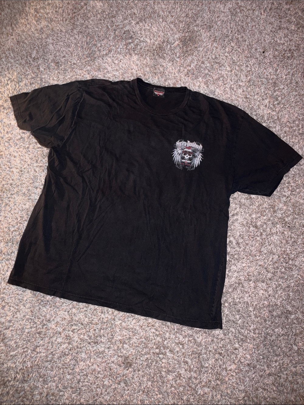 Harley-Davidson Black Short Sleeve Tee with Skull Graphic